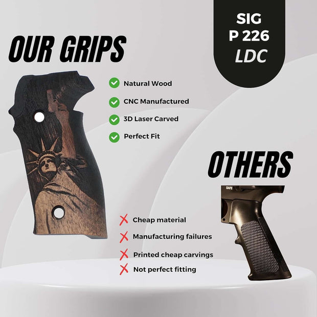 Sig Sauer P226 LDC II and LDC 2 Walnut Wood Grips