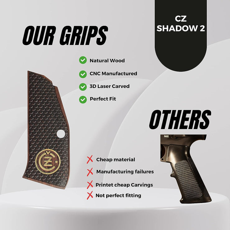 Cz Shadow 2 Grips, Premium Gun Gold Metal Grips