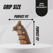 S&W K/L Frame Squarebutt Wood Grips, Hard Wood Grips