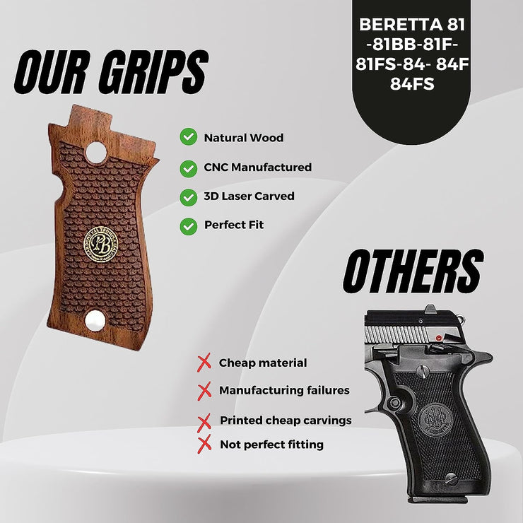 Beretta Mod 81 Gold Metal Grips