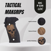 Sig Sauer P226 LDC II and LDC 2 Walnut Wood Grips Punisher Laser Gravür