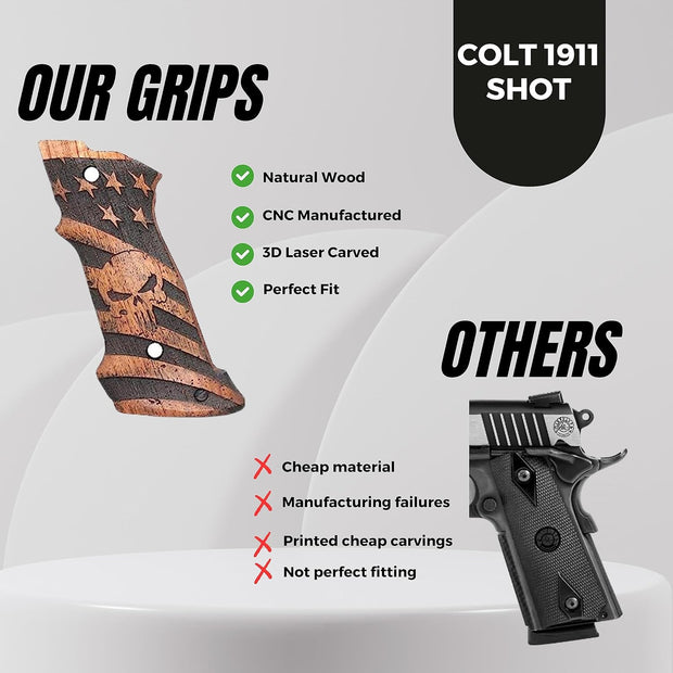 Colt 1911 Grips, Professionel Shooting Grips, Target Grips