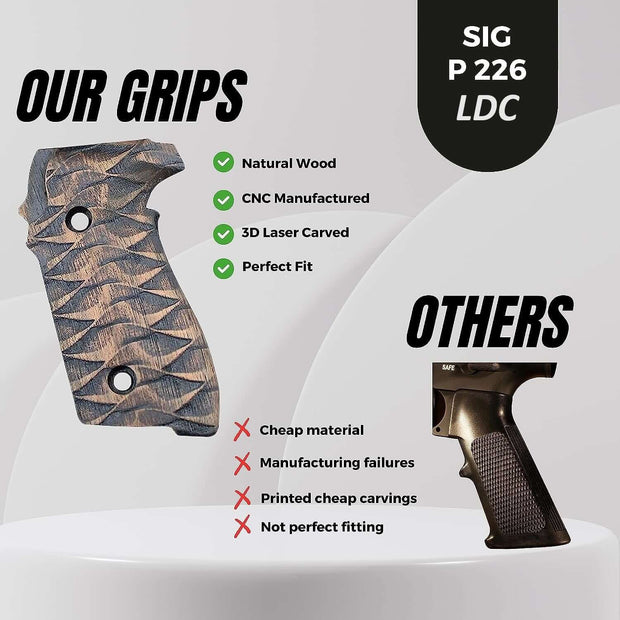 Sig Sauer P226 LDC II and LDC 2 Walnut Wood Grips