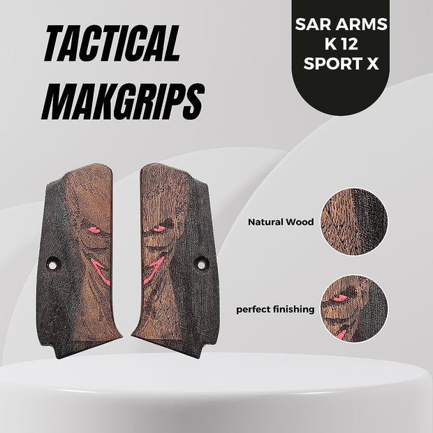 SAR ARMS K12 Sport X Gun Grips Color Silver Metal