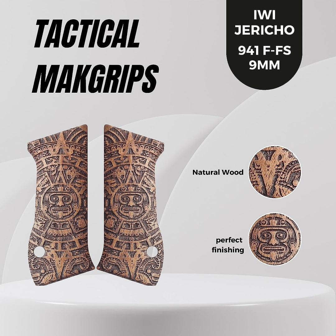 ZIB GRIPS Jericho 941 Impugnature Fatte A Mano Da Impugnature In Legno - Foto 3