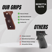 Beretta 92 FS  Silver Metal Grips