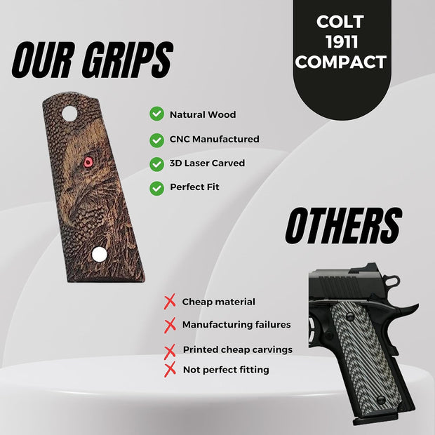Colt Compact Wood Grips,Gun Grips
