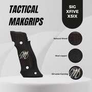 Sig Sauer X5, X6, X FIVE, X SIX Target Silver Metal Grips
