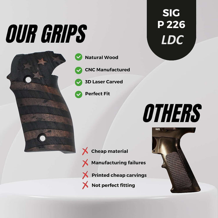 Sig Sauer P226 LDC II and LDC 2 Walnut Wood Grips