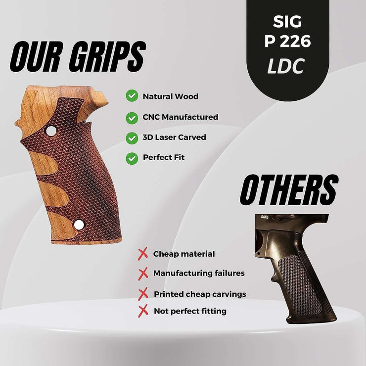 Sig Sauer P226 LDC II and LDC 2 Walnut Wood Grips