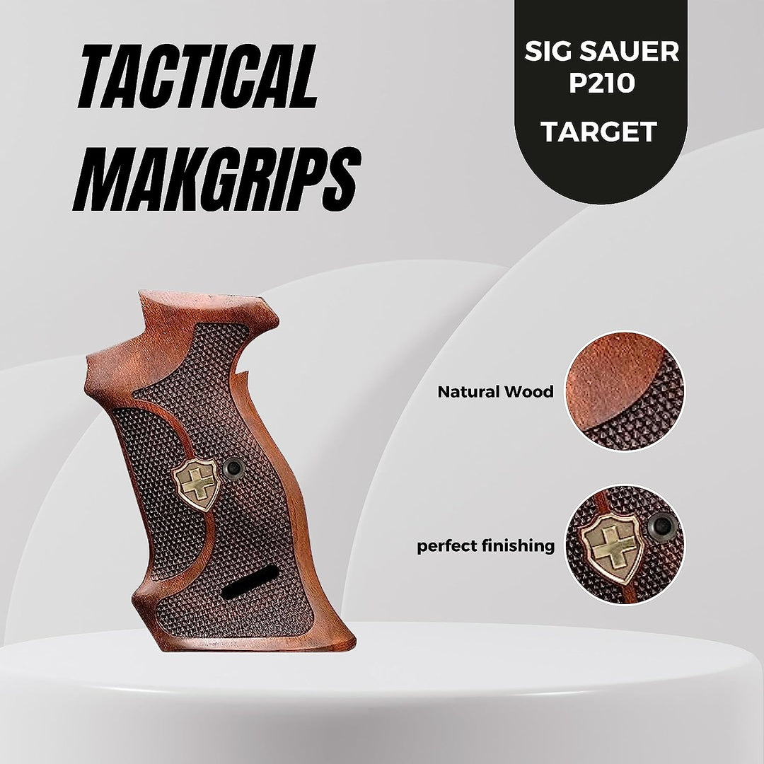 Compatible with SIG P210 Target | Walnut Wood Grips (Swiss-Made
