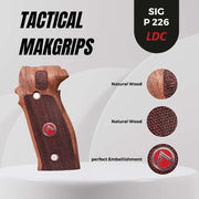 Sig Sauer P226 LDC II and LDC 2 Walnut Wood Grips Silver Metal Logo