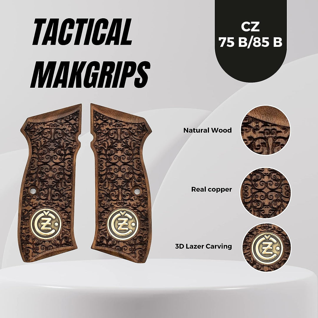 CZ 75b grips, wooden grips, gun grips