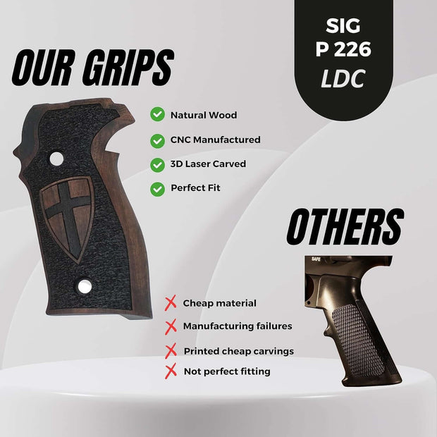 Sig Sauer P226 LDC II and LDC 2 Walnut Wood Grips