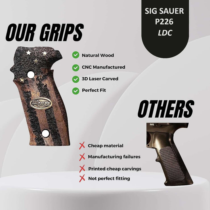 Sig Sauer P226 LDC II and LDC 2 Walnut Wood Grips