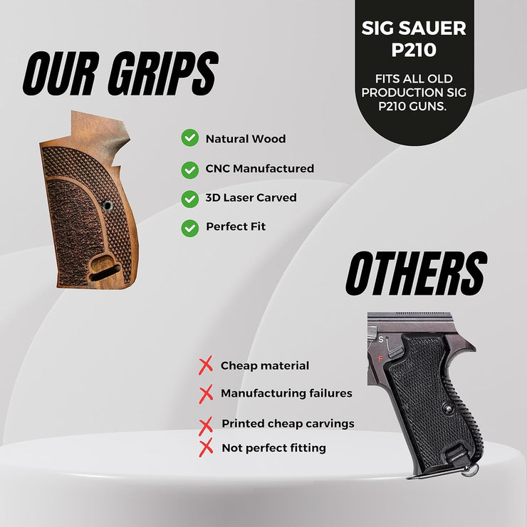 SIG P210 Orthopedic Wood Grips