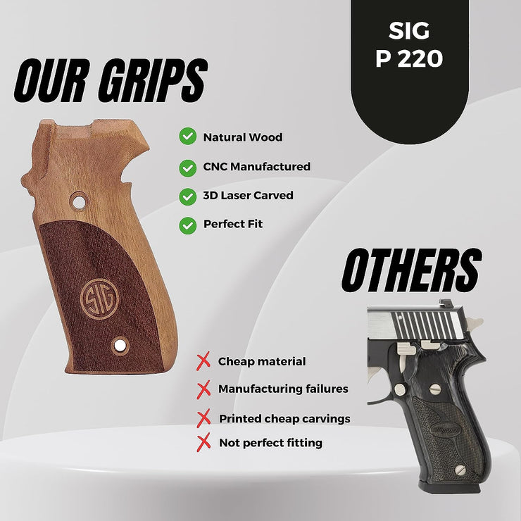 Sig Sauer P220 Safety Button on Top Wood Grip