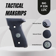 Sig Sauer P226 LDC II and LDC 2 Walnut Wood Grips Silver Metal Logo