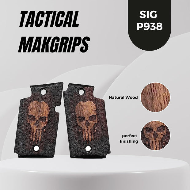Sig Sauer P938 Grips, P938 Grips, Walnut Wood Gun Grips