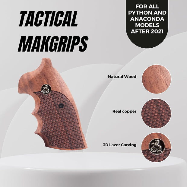 Colt Python  Grips, Professionel Shooting Grips Target Silver Metal Grips