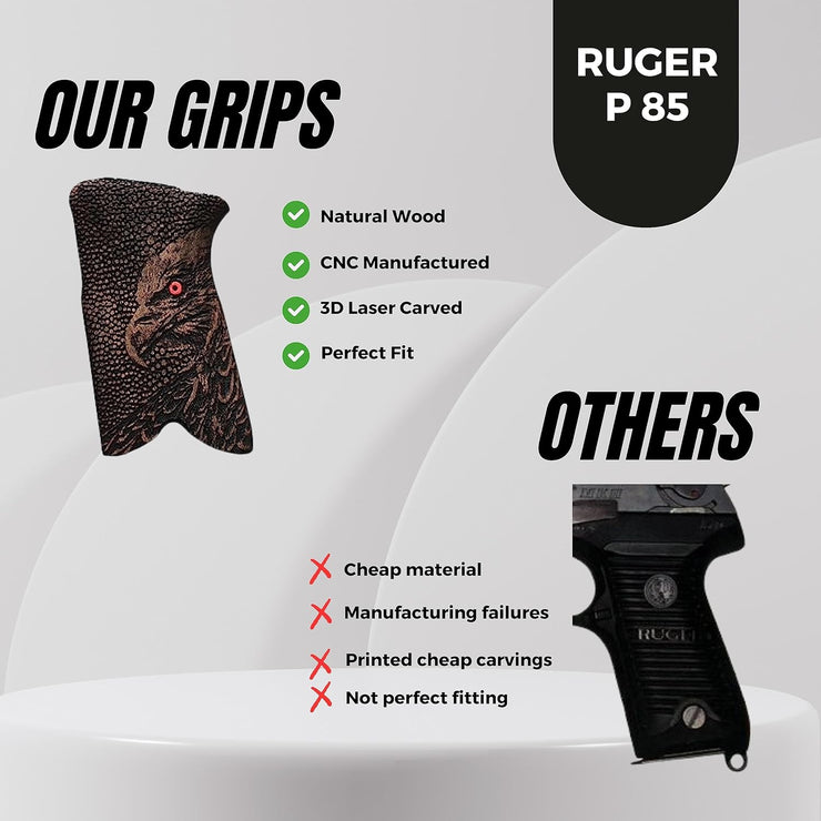 Ruger P85 Gun Grips, Wooden Gun Grips