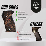 Sig Sauer P226 LDC II and LDC 2 Walnut Wood Grips