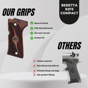 Beretta 92 FS Compact Wooden Gun Gold Metal Grips