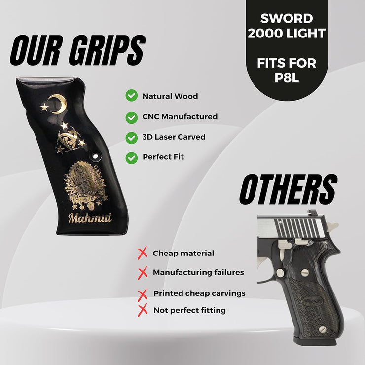 SAR Arms B6 Hawk Grips, Sar Arms Mega Pistol Gold Metal Grips