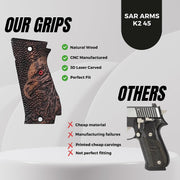 Sar Arms K245 K2 45 Grips, Walnut Wood Grips