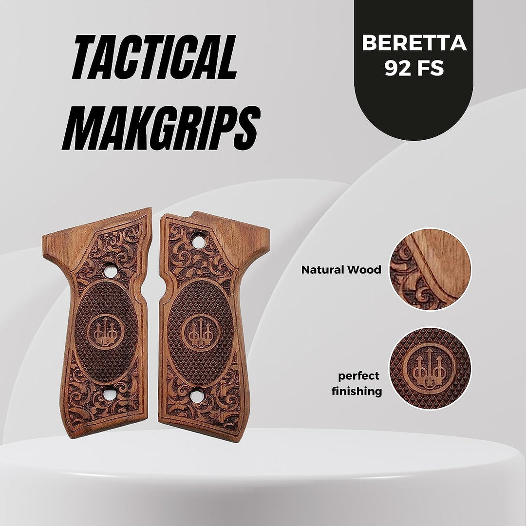 beretta 92fs grips, beretta 92 grips wood
