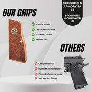 Springfield Armory SA 35,Browning High Power HP, Regent Br-9 Gold Metal Grips