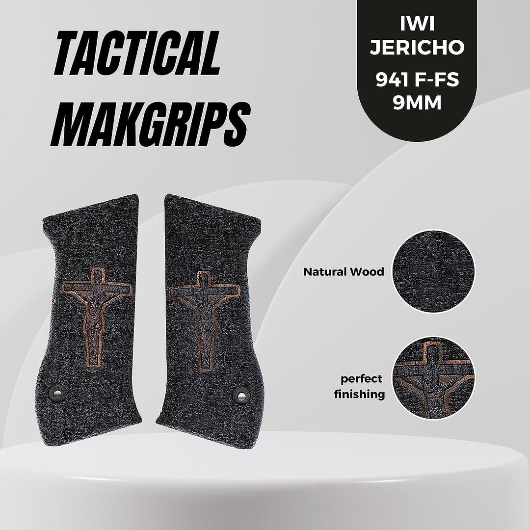 ZIB GRIPS Jericho 941 Impugnature Fatte A Mano Da Impugnature In Legno - Foto 9