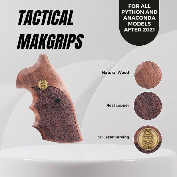 Colt Python  Grips, Professionel Shooting Grips, Target Gold Metal Grips