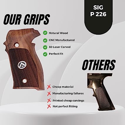 Sig Sauer P226 /P226 SL/P226 SPORT II/P226 SPORTII SL/SL PPC/MK25 Gold Metal Grips