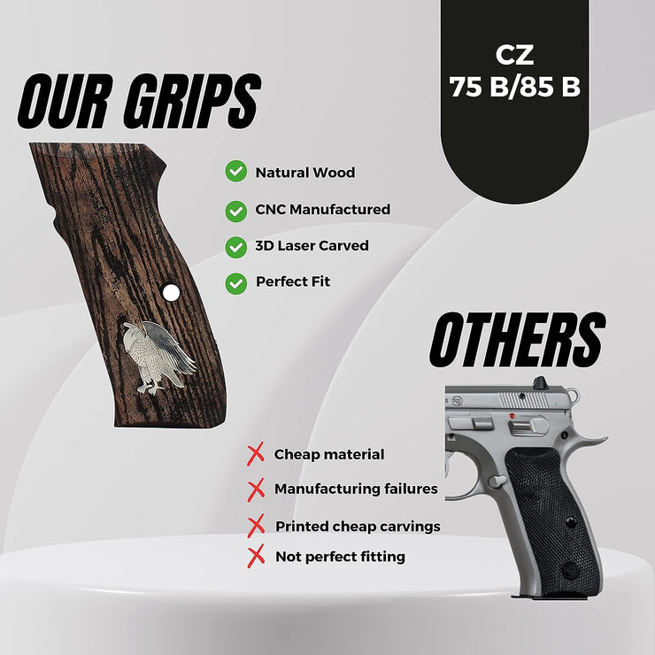 thumbnail image 2 of ZIB GRIPS Custom Handmade Wood Grips For Ruger P-85 Pistol - Ars.01 Model, Beautiful Wood Finish 2 of 5
