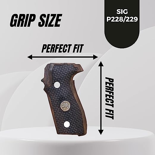Sig Sauer P228 - P229 and M11-A1 Gold Metal Grips(P229 (DA/SA) (Doesn`t fit P229 Legion SAO))