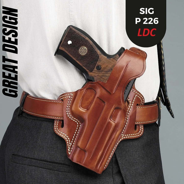 Sig Sauer P226 LDC II and LDC 2 Walnut Wood Grips Gold Metal Logo