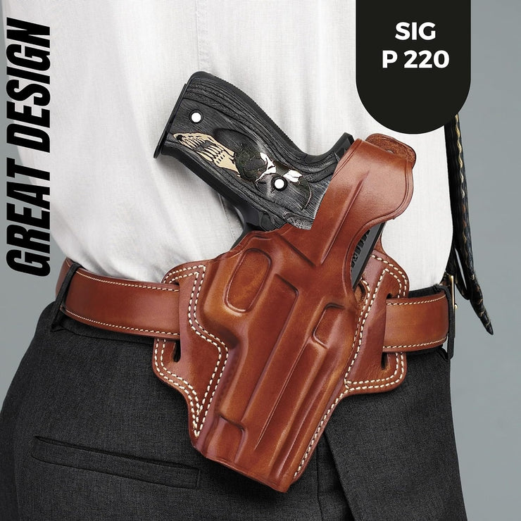 Sig Sauer P220 Top Safety Latch Yellow Logo Walnut Wood Gun Handle