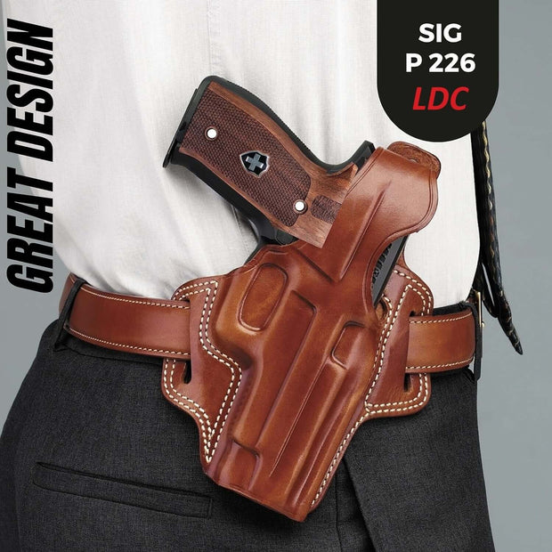 Sig Sauer P226 LDC II and LDC 2 Walnut Wood Grips Silver Metal Logo