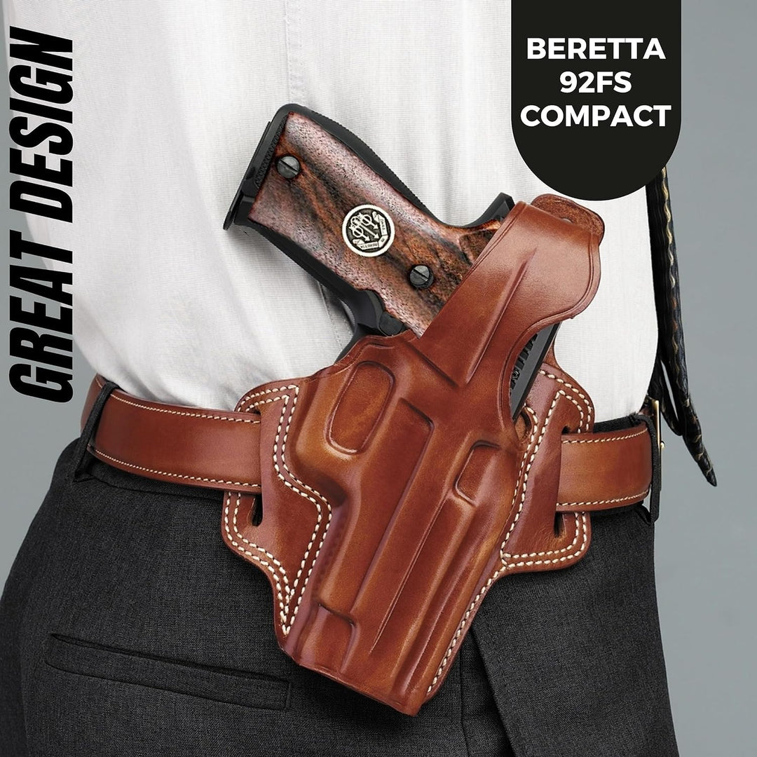 Compatible with Beretta 92 FS Compact Silver Metal Grips