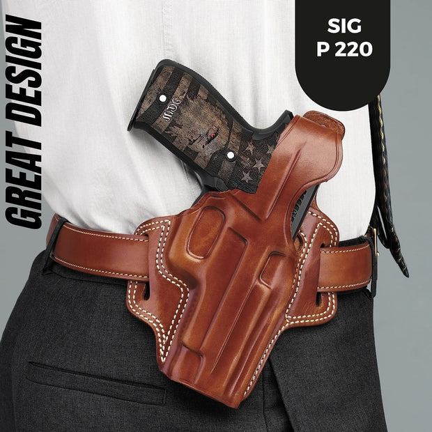 Sig Sauer P220 Top Safety Latch Silver Metal Walnut Wood Gun Handle