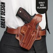 Colt 1911 Grips, Full Size Textured Wood Grips, 1911 Walnut Wood Gungrip