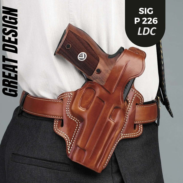 Sig Sauer P226 LDC II and LDC 2 Walnut Wood Grips Silver Metal Logo