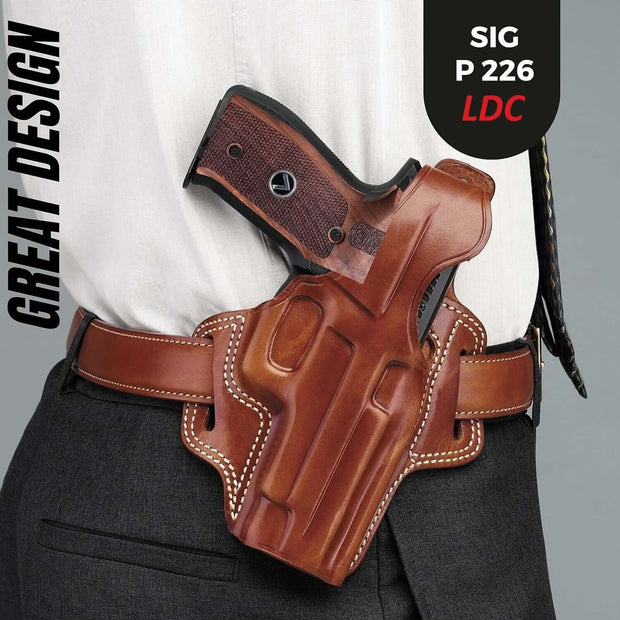 Sig Sauer P226 LDC II and LDC 2 Walnut Wood Grips Silver Metal Logo