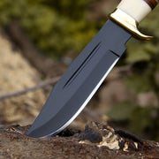 Vindicator Custom Bowie Knife with Bone & Stacked Leather Handle