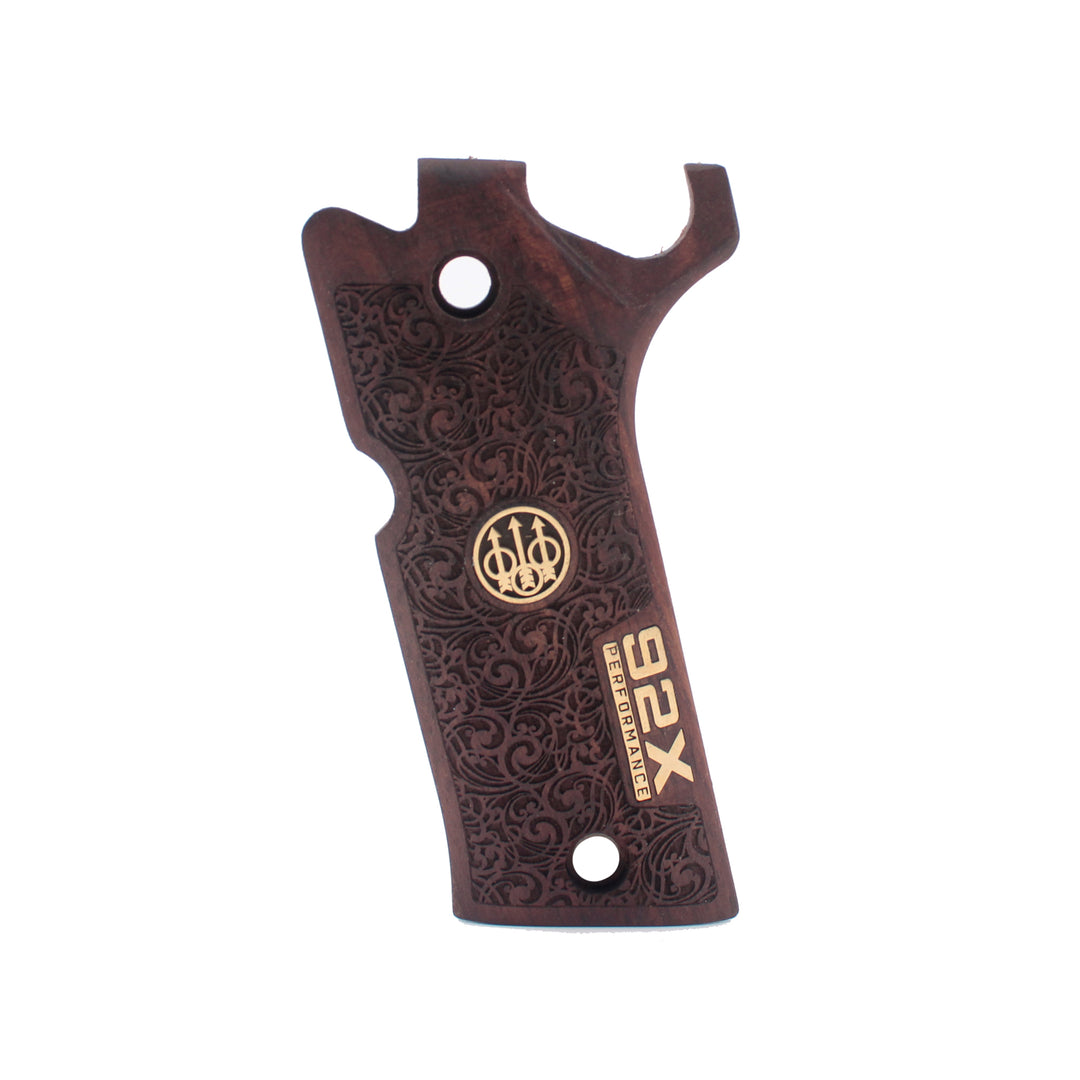 Beretta 92 X Performance Wood Gun Gold Metal Grips