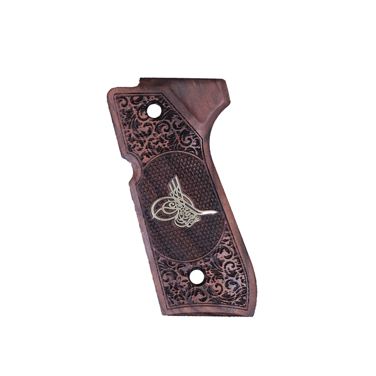 Beretta 92Fs Gold Metal Walnut Wood Grips 92F 92FS 96 98 M9 T84