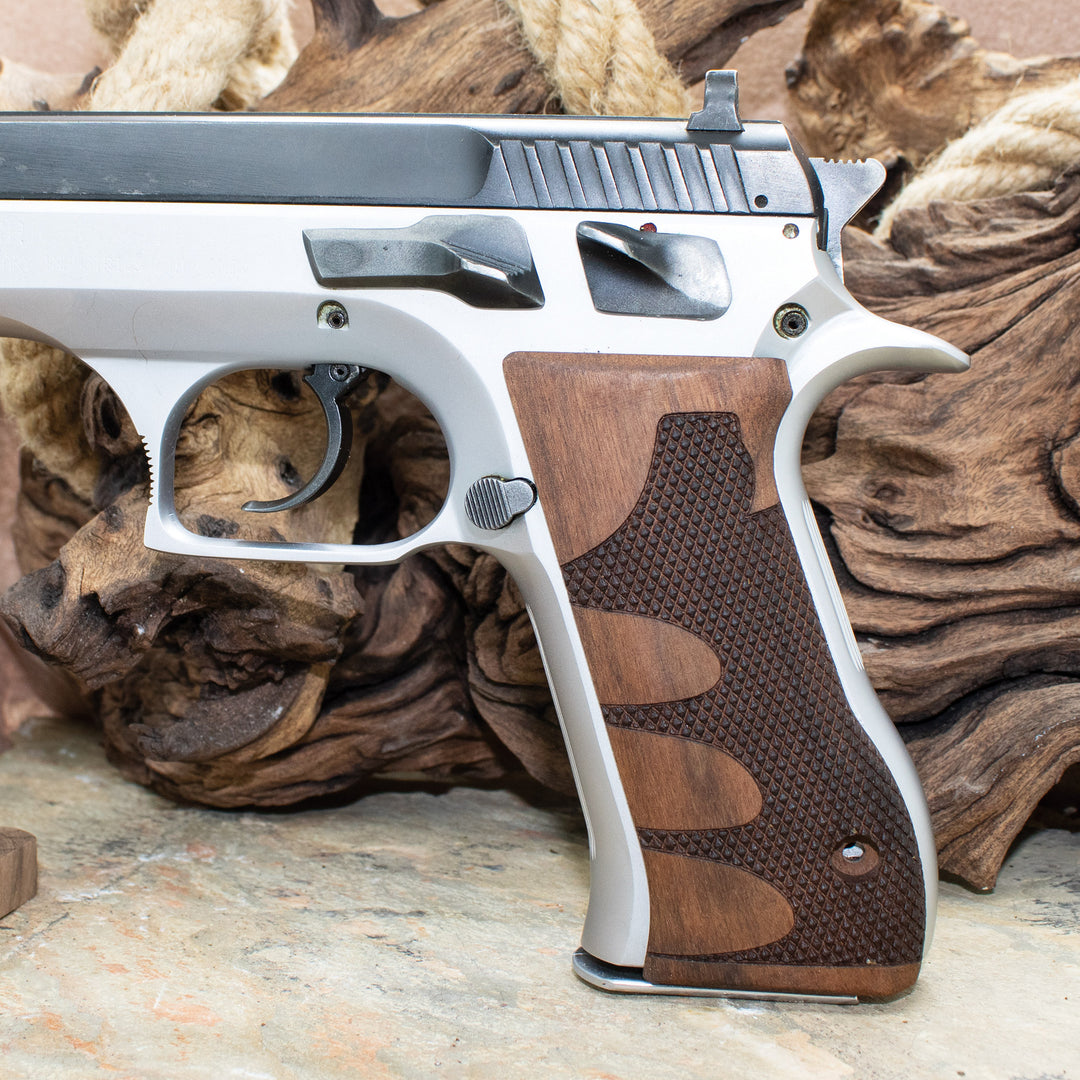 ZIB GRIPS Jericho 941 Impugnature Fatte A Mano Da Impugnature In Legno - Foto 5